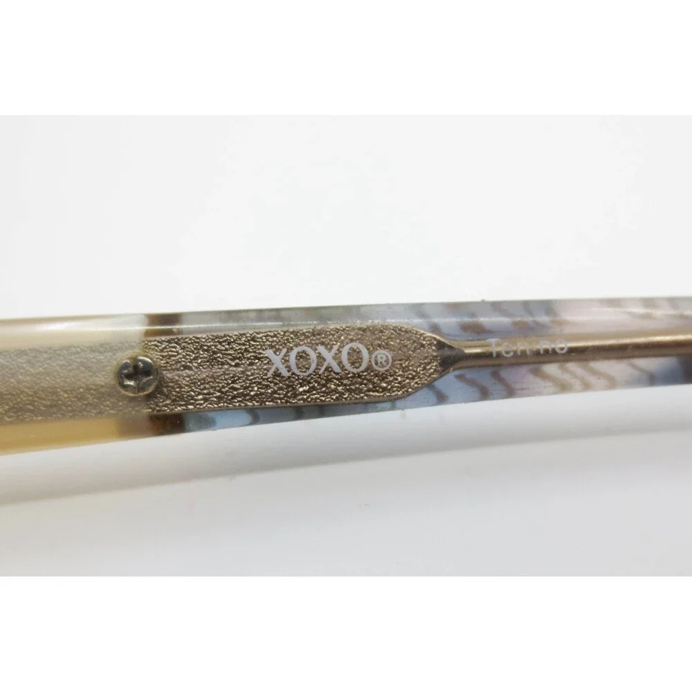 XOXO Torino Eyeglasses Black Gold Cat Eye Frames 51-16-135 Marbled Blue Grey